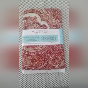 Waverly Inspirations 2 Yard Cut 100% Cotton Duck Print Fabric Emperor Red NWT